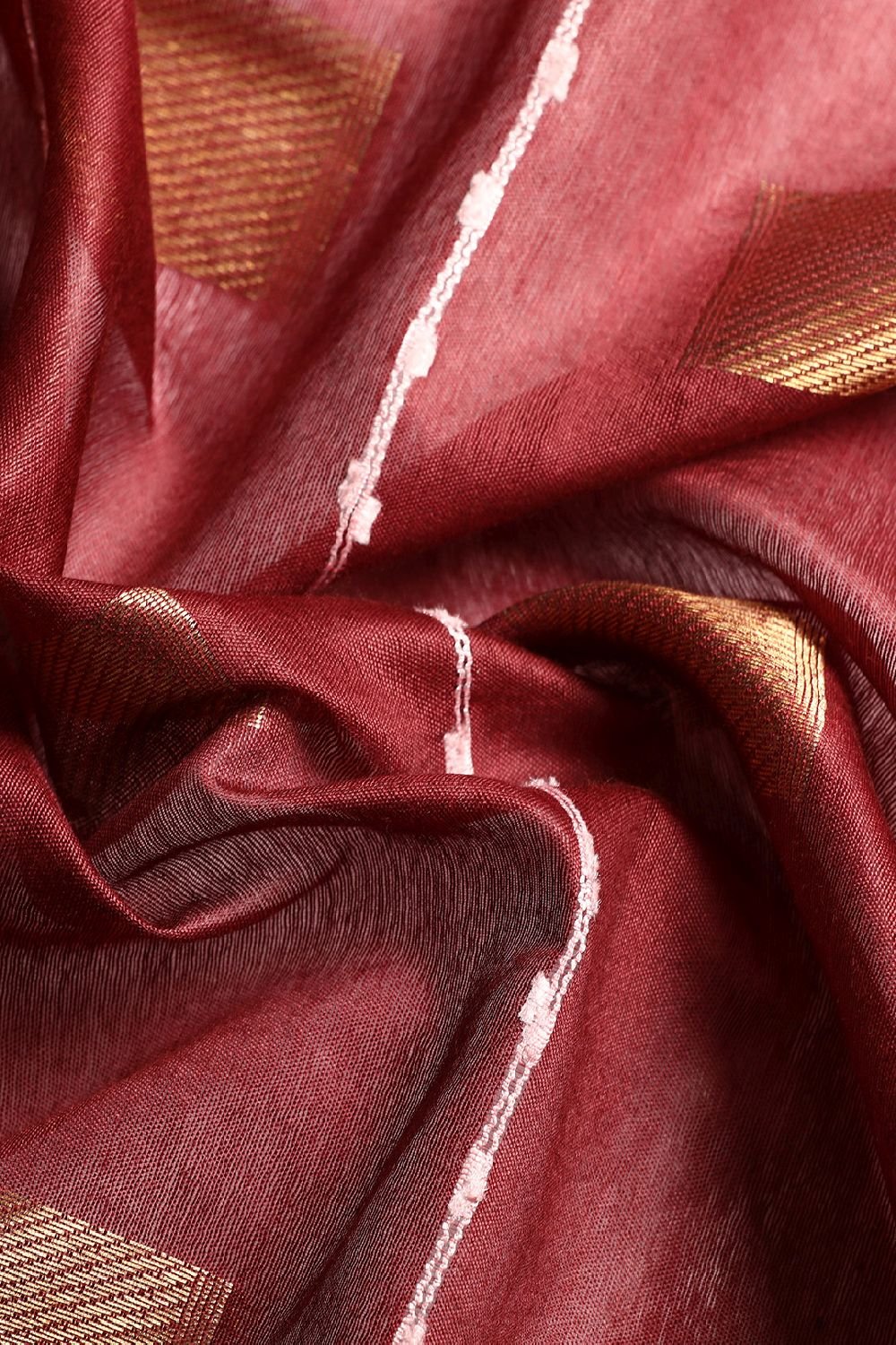 Maroon Silk Blend Saree