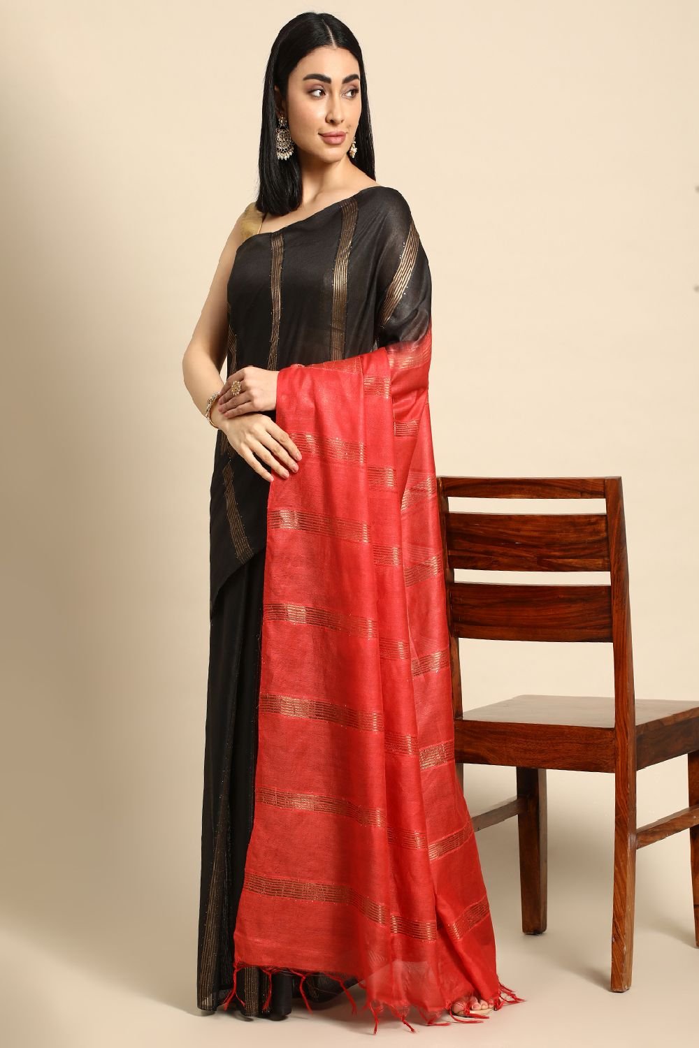 Black Silk Blend Saree