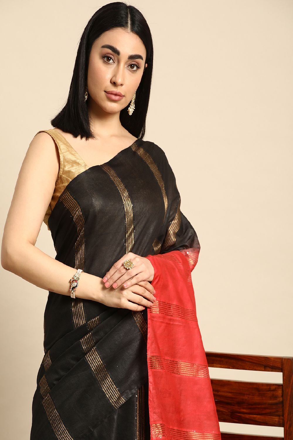 Black Silk Blend Saree