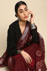 Maroon Pure Cotton Saree