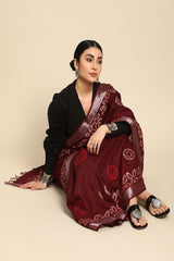 Maroon Pure Cotton Saree