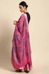 Pink Silk Blend Saree