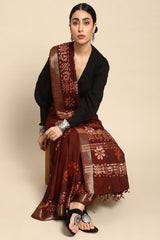 Maroon Pure Cotton Saree