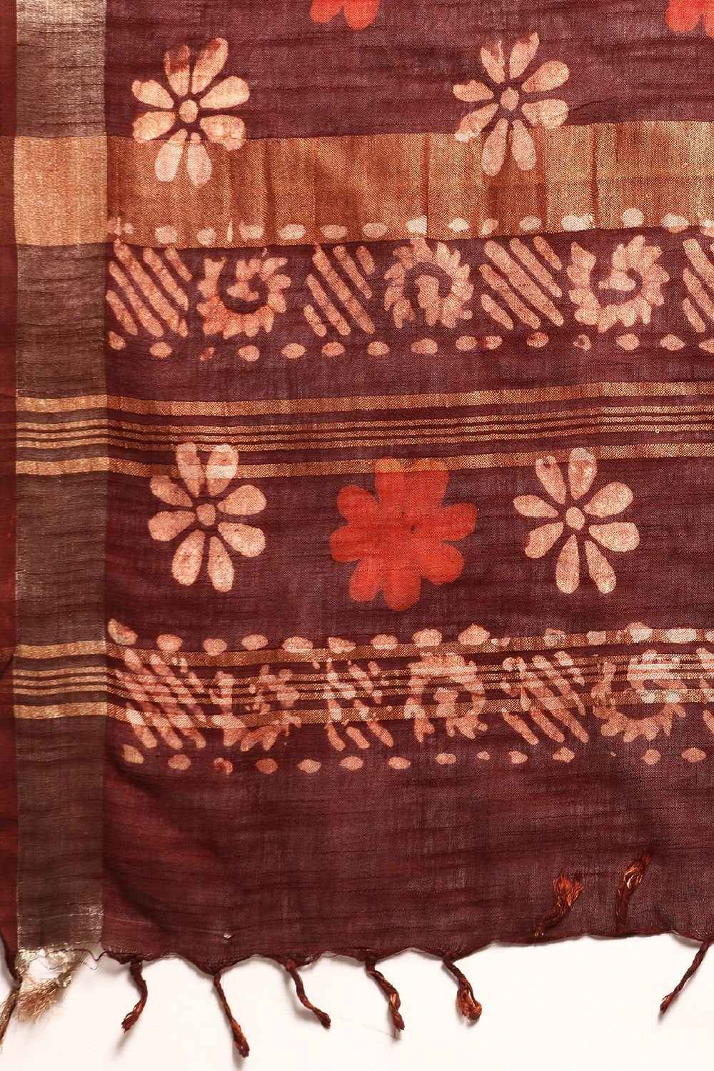 Maroon Pure Cotton Saree