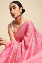 Pink Silk Blend Saree