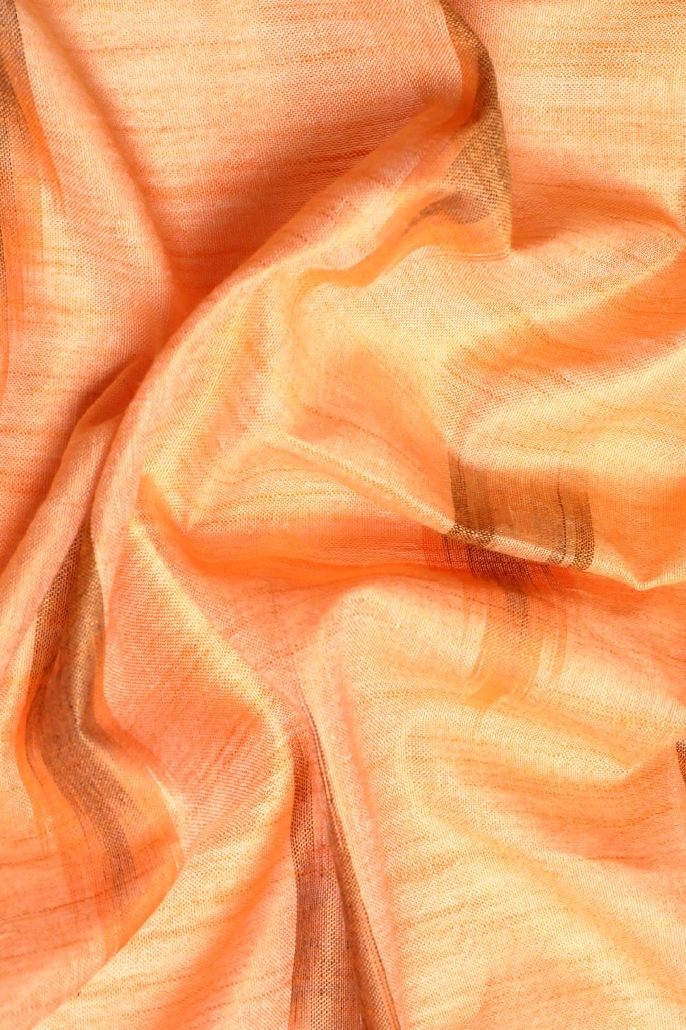 Orange Pure Cotton Saree