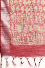 Maroon Silk Blend Saree