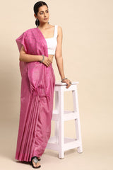 Pink Silk Blend Saree