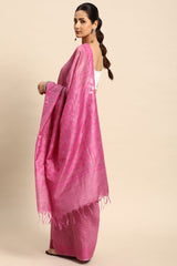 Pink Silk Blend Saree