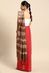 Red Silk Blend Saree