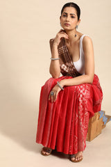 Red Silk Blend Saree