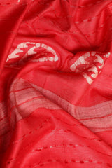 Red Silk Blend Saree