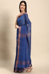 Blue Silk Blend Saree