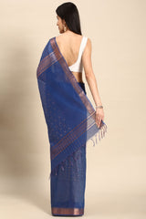 Blue Silk Blend Saree