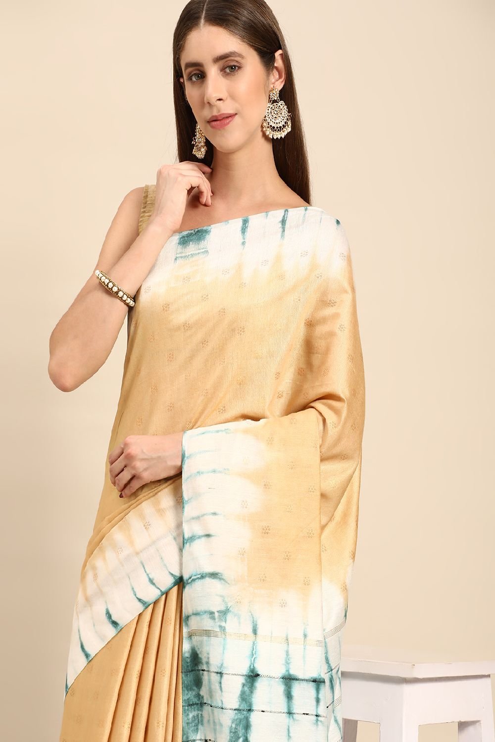 Yellow Silk Blend Saree