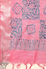 Pink Silk Blend Saree