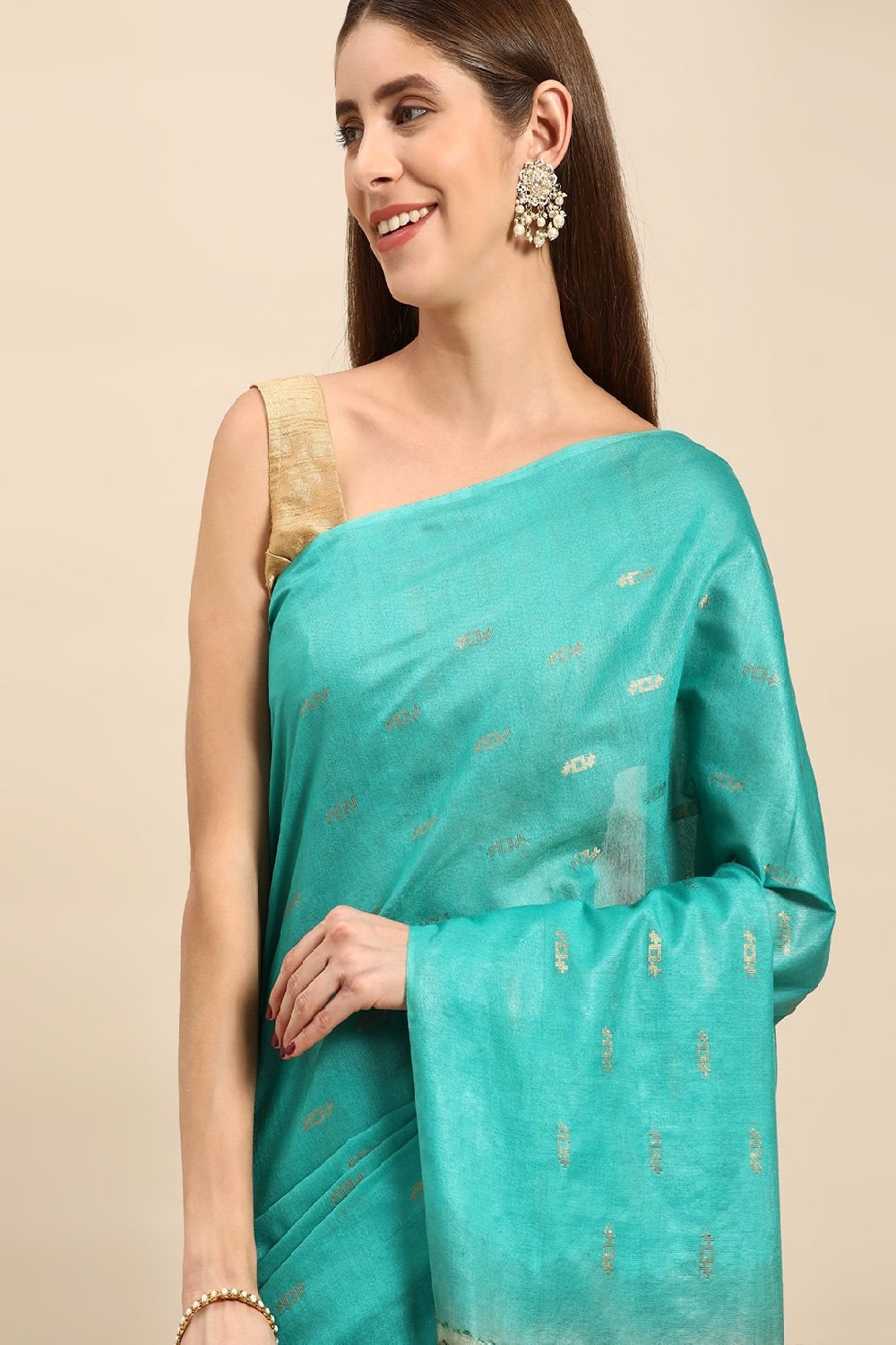 Green Silk Blend Saree