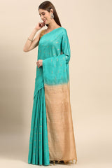 Green Silk Blend Saree