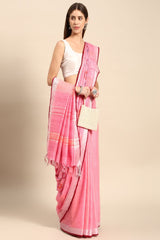 Pink Cotton Saree