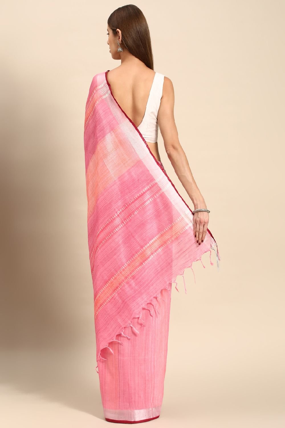 Pink Cotton Saree