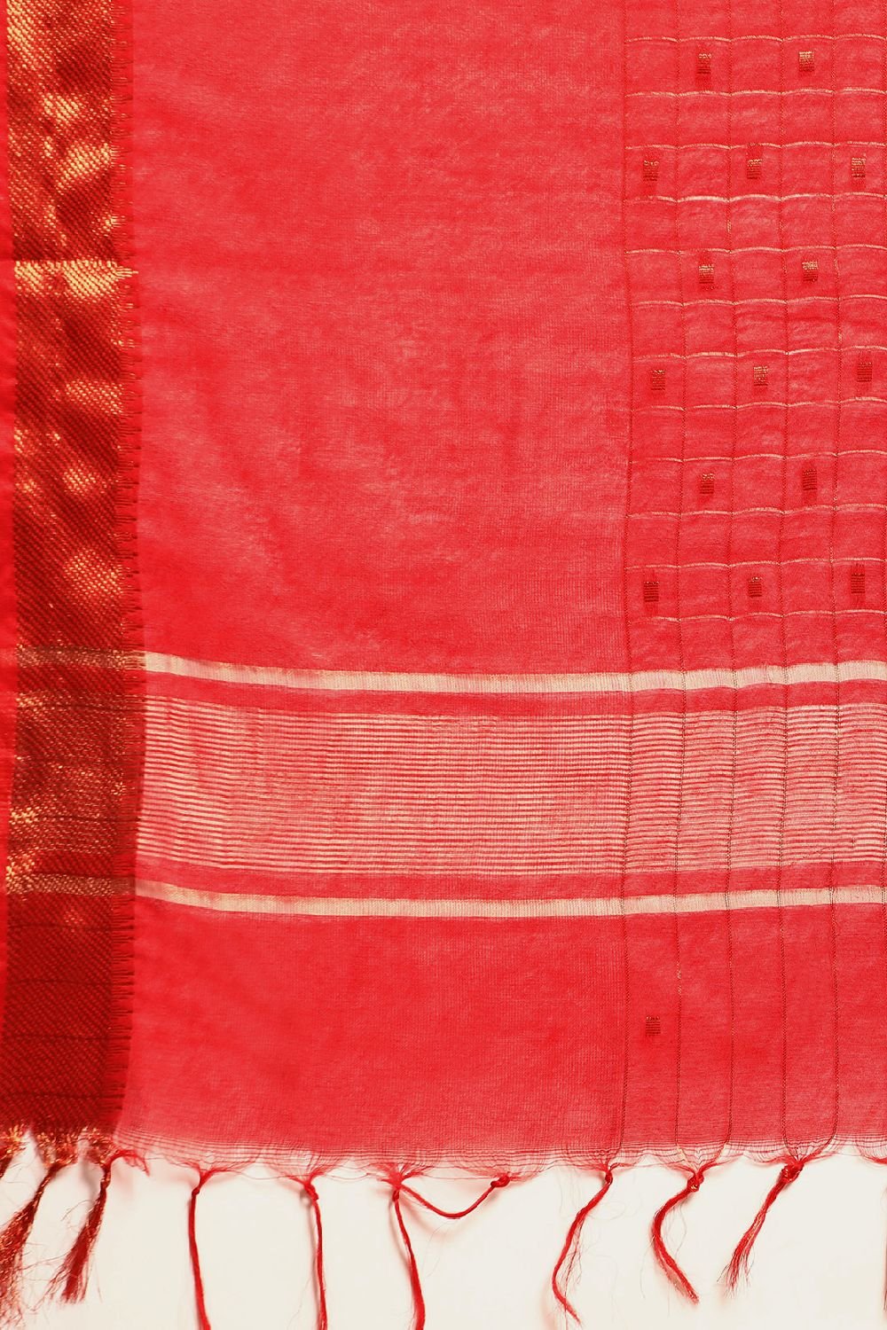 Red Silk Blend Saree