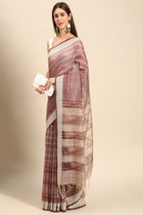 Purple Silk Blend Saree