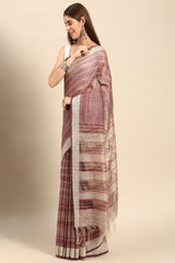 Purple Silk Blend Saree