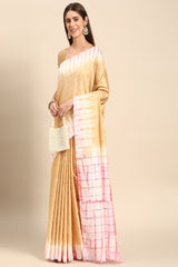 Gold Silk Blend Saree