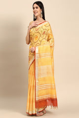 Yellow Cotton Saree