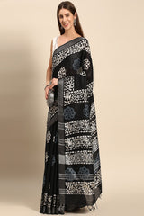 Black Cotton Saree