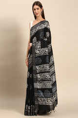 Black Cotton Saree