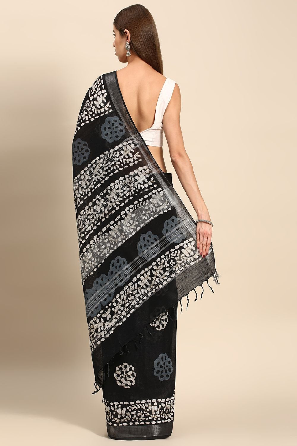 Black Cotton Saree