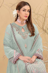 Green Embroidered Georgette Pakistani Salwar Suit