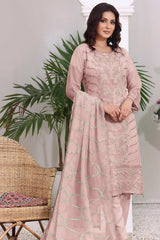 Peach Embroidered Georgette Pakistani Salwar Suit