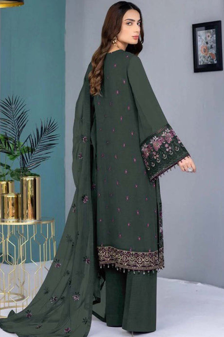 Green Embroidered Georgette Pakistani Salwar Suit