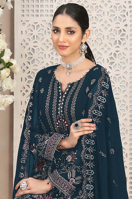 Rama Embroidered Georgette Pakistani Salwar Suit