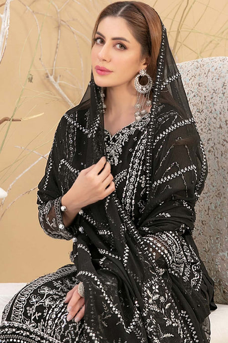 Black Embroidered Georgette Pakistani Salwar Suit