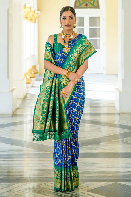Royal Blue Banarasi Katan Silk Zari Weaving Saree