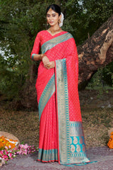 Red Banarasi Silk Woven Saree