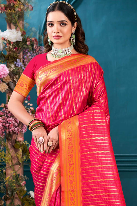 Pink Paithani Silk Woven Saree