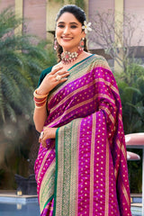 Purple Banarasi Silk Woven Saree