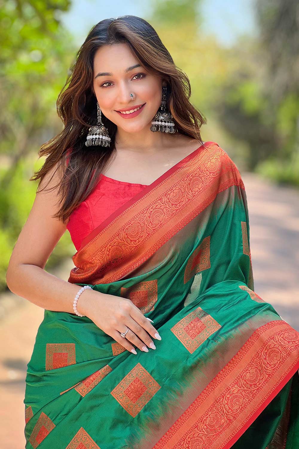 Green Zari Silk Saree