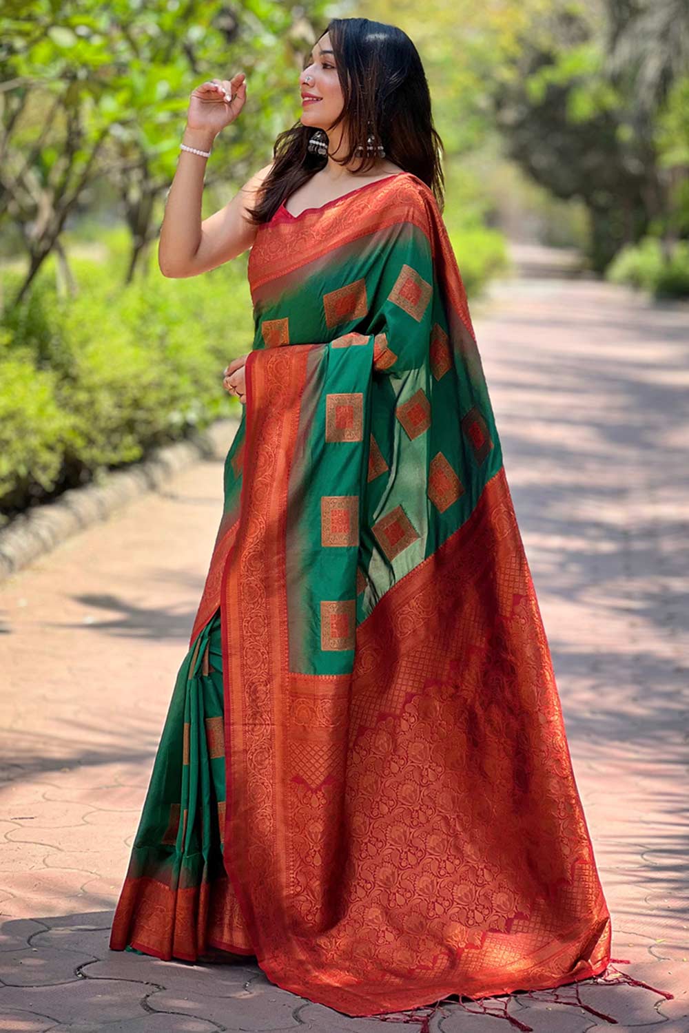 Green Zari Silk Saree