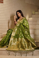 Green Zari Silk Saree