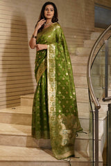 Green Zari Silk Saree