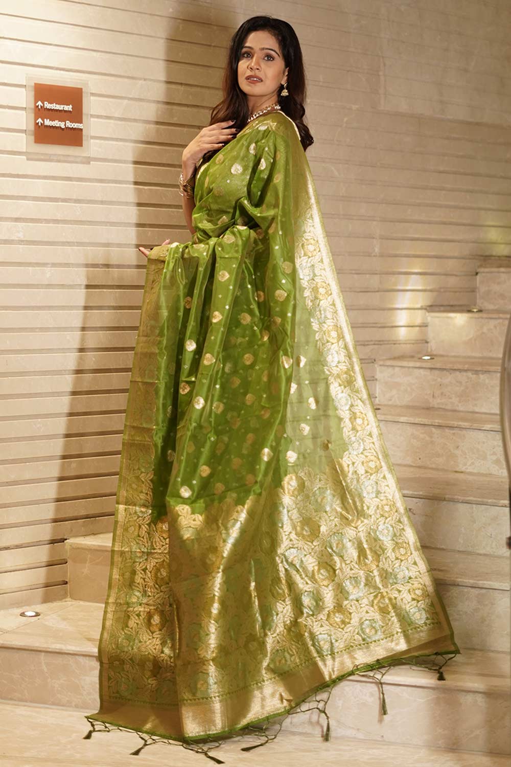 Green Zari Silk Saree