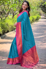 Blue Zari Silk Saree