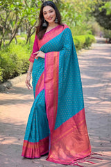 Blue Zari Silk Saree