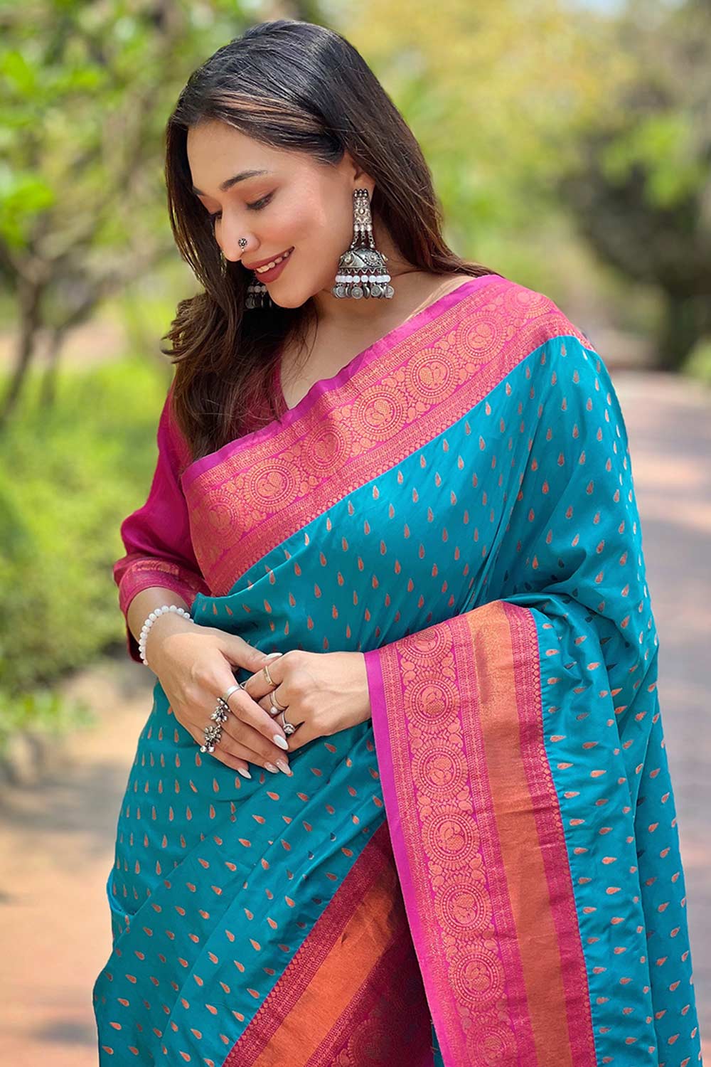 Blue Zari Silk Saree