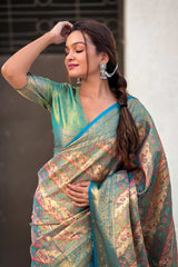 Green Zari Silk Saree